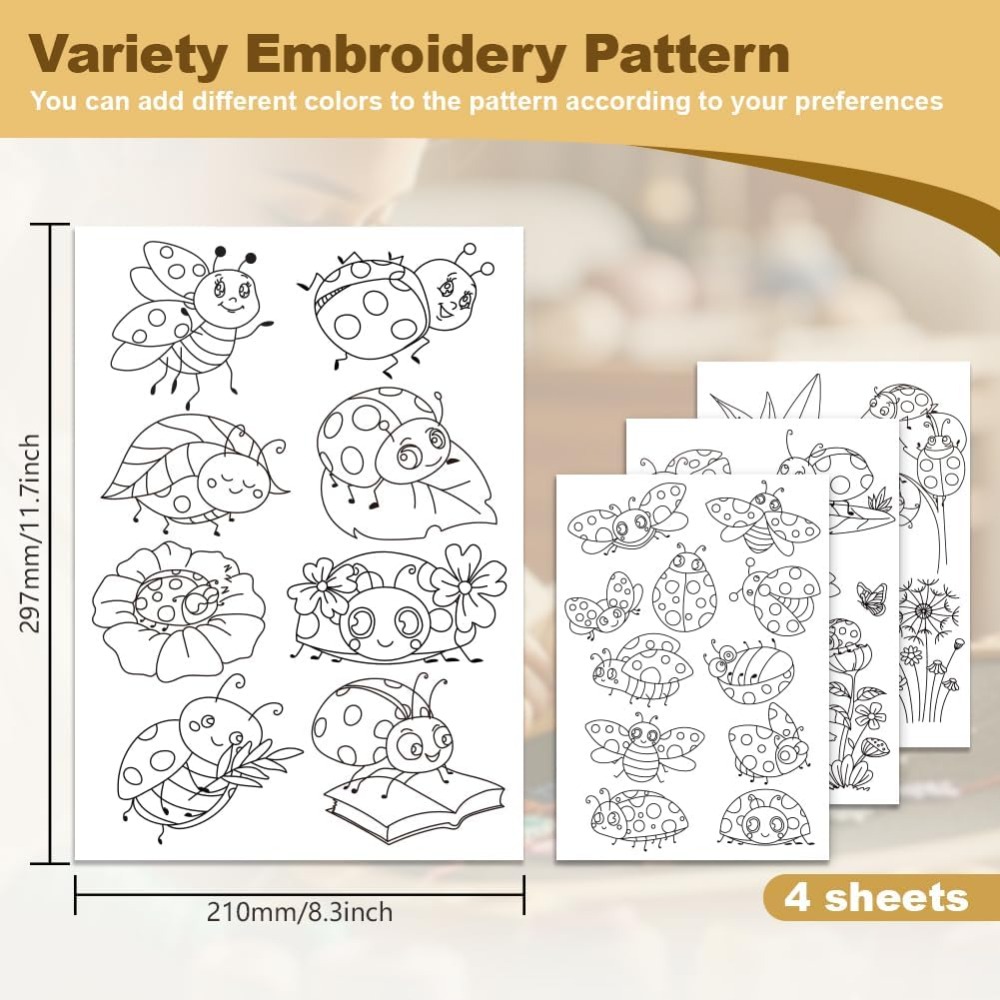 4 arkusze wzorów do haftowania – Embroidery Lady Bug recenzja i cena