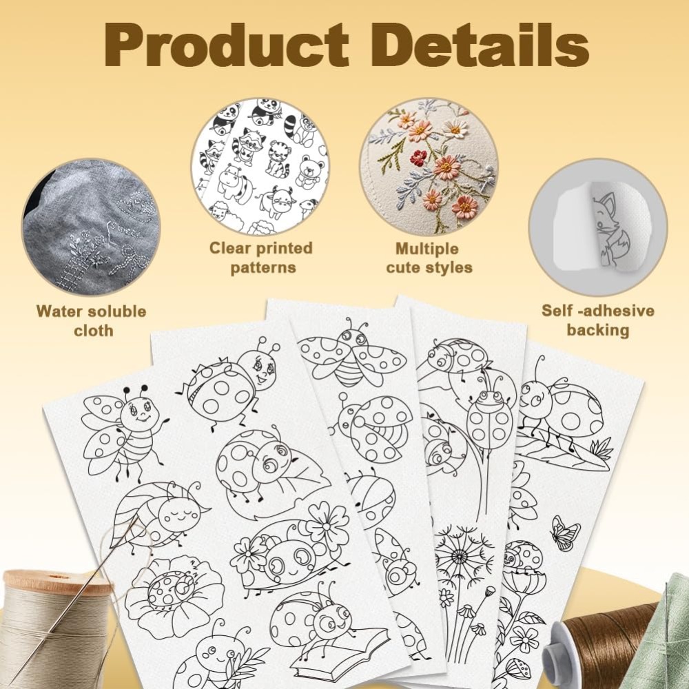 4 arkusze wzorów do haftowania – Embroidery Lady Bug recenzja i cena