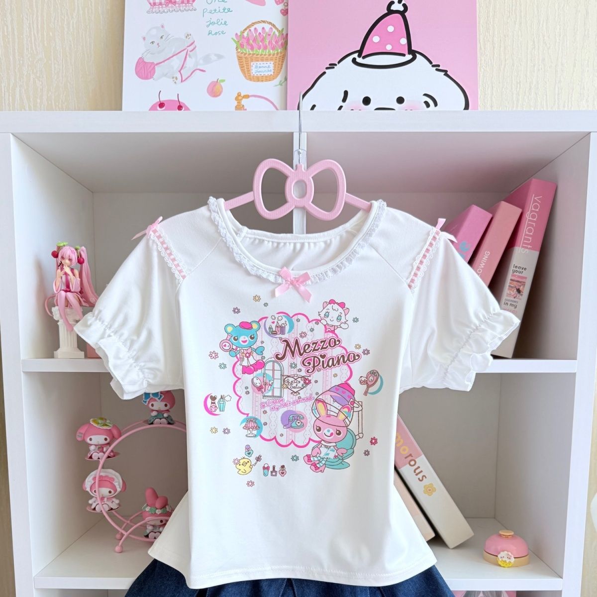 Japońskie słodkie zestawy spód – Embroidery Cotton Shirt recenzja i cena