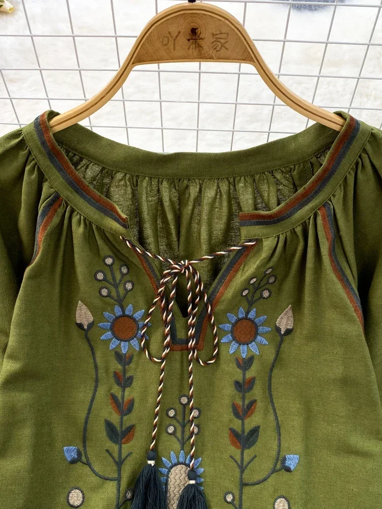 Damska wiosenna bluzka w stylu – Embroidery Cotton Shirt recenzja i cena