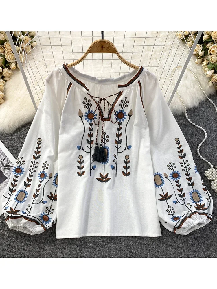 Damska wiosenna bluzka w stylu – Embroidery Cotton Shirt recenzja i cena