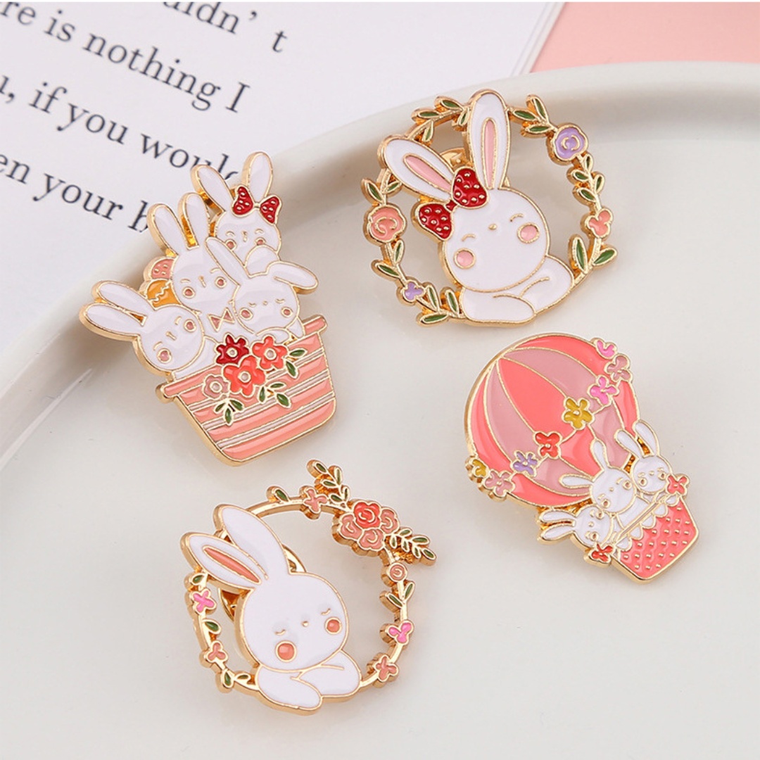 1PC Cute Bunny Metal Brooch Pi – Embroidery Bali recenzja i cena